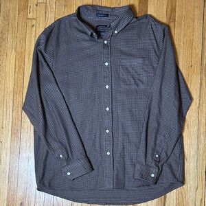 Sir Pendleton Men's 100% Merino Wool Dark Brown Checkered Shirt | XL